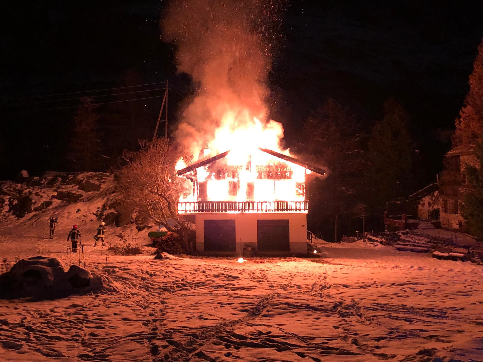 Un incendie a ravagé un chalet sur les hauts de Zermatt